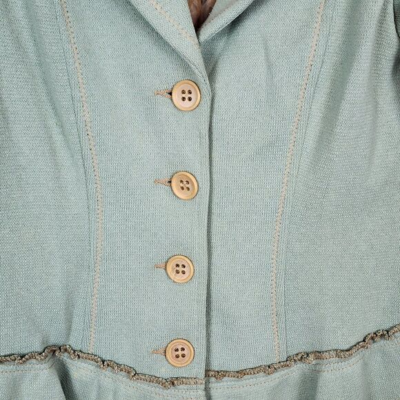 Nanette Lepore Vintage Ruffle Pale Green Blazer Size S - Picture 3 of 9